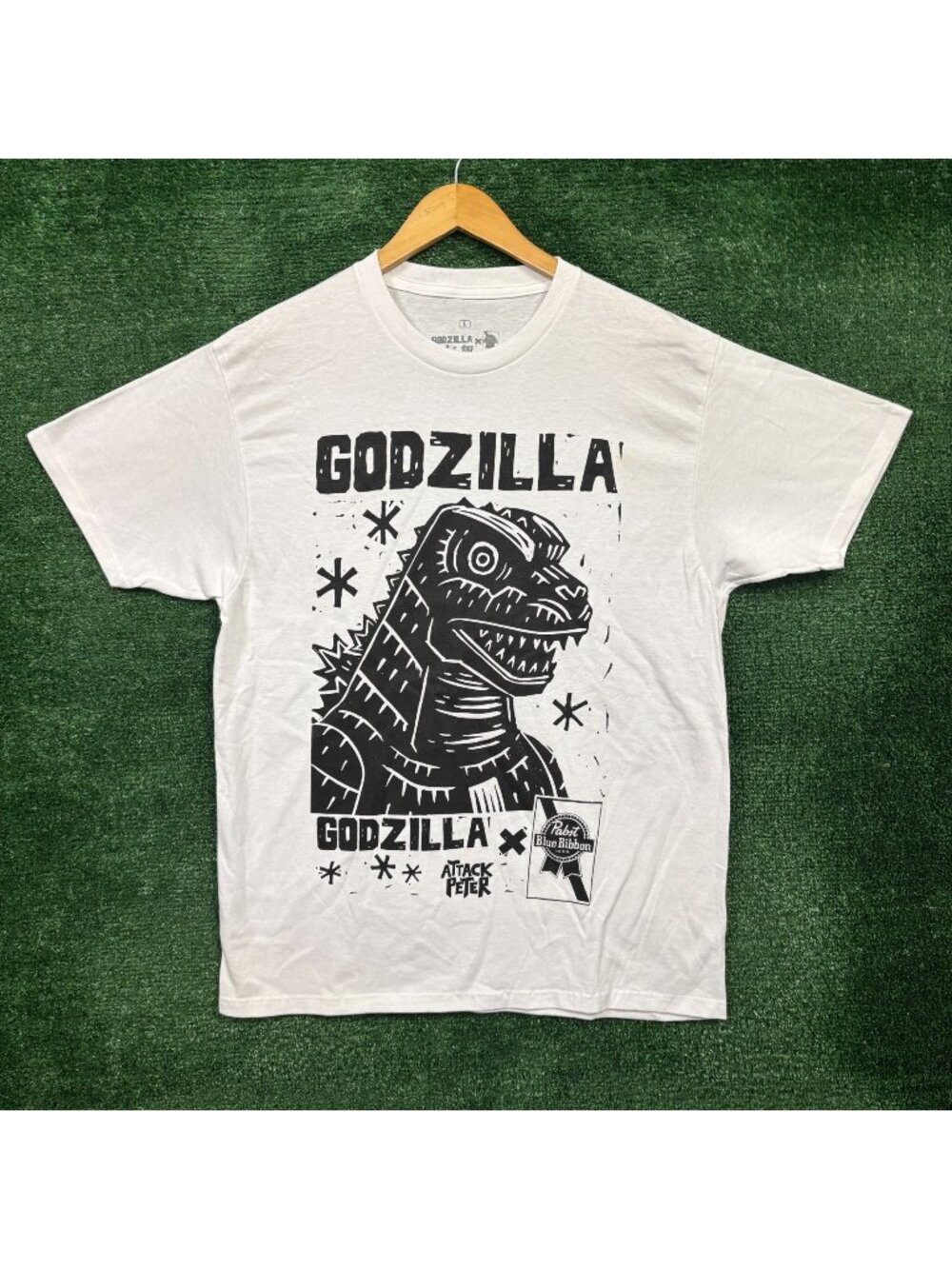 Pabst Blue Ribbon Beer x Godzilla King of Monsters T-Shirt Size Large